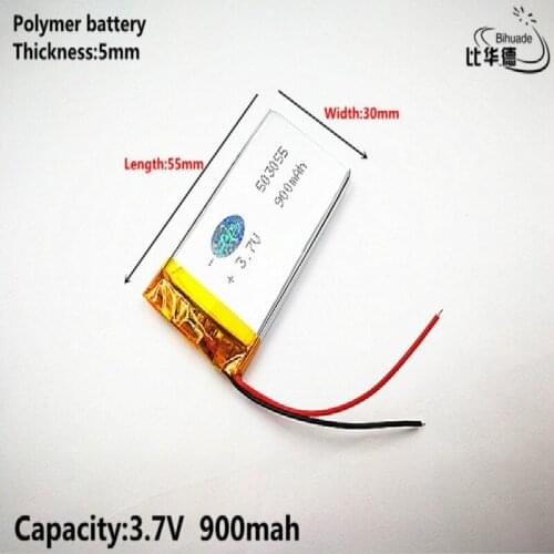 Liter energy battery Good Qulity 3.7V,900mAH,503055 Polymer lithium ion / Li-ion battery for TOY,POWER BANK,GPS,mp3,mp4