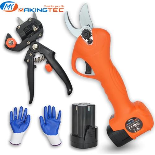 MAKINGTEC Electric Pruning Shears Garden Tree Pruner Lithium-ion Shears Cordless Cruning Scissors Tree Trimming Pruning Tools