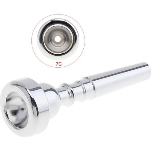 Trumpet Mouthpiece Meg 7C Size for Beginner Musical Trumpet Accessories Parts or Finger Exerciser with Silver Plated
