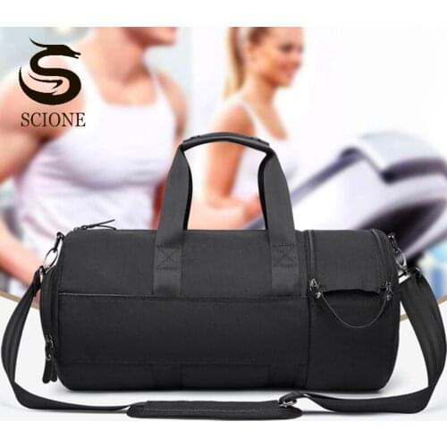 Men Waterproof High Quality Polyester Travel Handbag Large Capacity Fitness Bag With Shoes Pocket Luggage Shoulder Bags XA36M