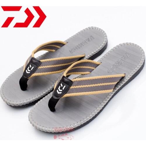 Daiwa Mens Flip-flop Sandals Casual Beach Shoes New Summer Outdoor Fishing Non-slip Thick Bottom Flat Heel Sandals and Slippers