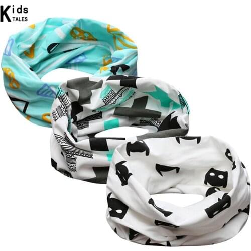 2020 new arrival cute cotton bebes scarf baby boys girls cartoon o-ring scarves top quality baby muffler(3pack) RDP-013