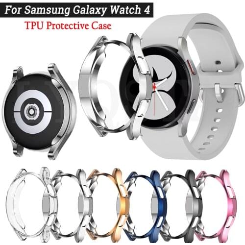 NEW Case For Samsung Galaxy Watch 4 44mm 40mm TPU Plated All-around Screen Protector Cover Bumper Correa Galaxy4 Classic 46 42mm