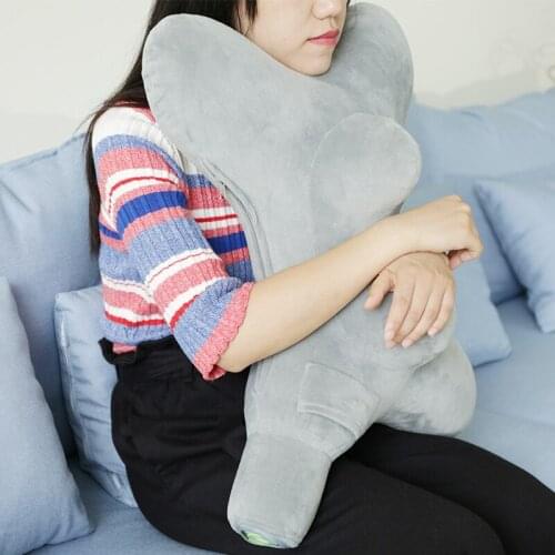 New Gray Inflatable Travel Pillow Air Soft Cushion Trip Portable Innovative Products Body Back Support Portable Blow Neck Pillow