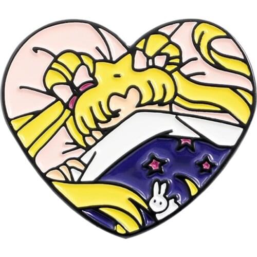 P5522 Dongmanli Anime Girl Gifts Hard Enamel Pins Women Men Badge Backpack Collar Lapel Fashion Jewelry