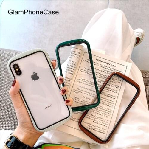 GlamPhoneCase Simple Solid Color Corder Phone Case For iPhone X XS Max XR Hard Case Cover For iPhone 7 8 6 6s Plus Case