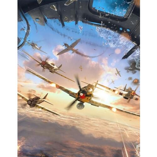 TR 8x8ft customize vinyl cloth print 3D sky planes war photo studio backgrounds for boy kids photography photographic backdrops