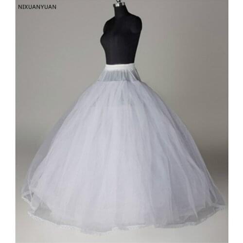 A Line Bridal Petticoat 4 Layers Tulle Underskirt Women Petticoat Crinoline Without Hoop Bridal Wedding Accessories 2021