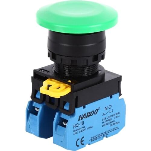 22mm Waterproof IDEC Similar Self-Reset Mushroom Head Maintained PushButton Switch 10A600V