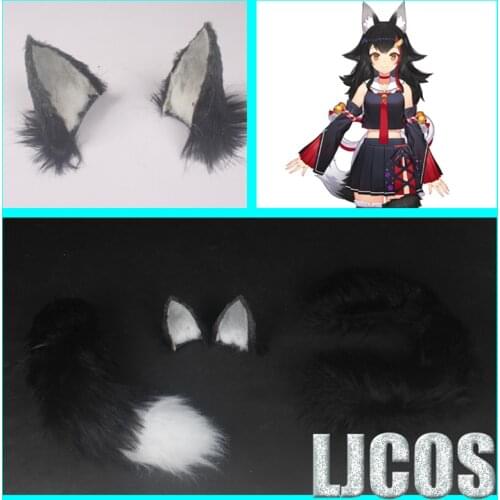 VTuber Hololive Ookami Mio Ears Cosplay Accessory Prop Headwear Hair Pin Handmade