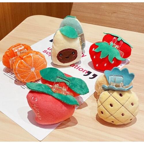 Bathe Back Hair Hold Plush Cartoon Hair Claws Women Girls Cute Flower Fruit Animal Hair Clips Hairpins Fashion Hair Accessories