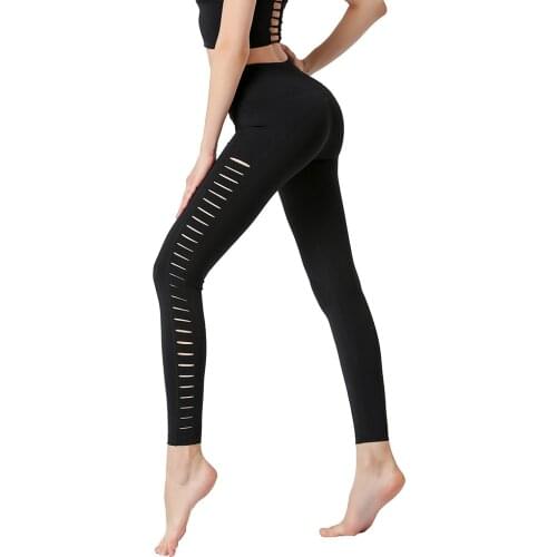 Gym Leggings Women High Waist Yoga Pants Push Up Nylon Dry Fit Cozy Flex Hollow Training Femme Running Tights Athletic Leggings