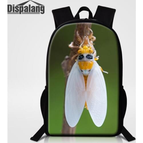 Dispalang Women Men Backpack Animal Insect Printing Backpacks Kids Boys School Bag for Teenage Mochila Feminina Christmas Gifts