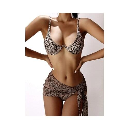 2021 New sexy leopard Bikini suit womens Swimwear Female Bikini Swimsuit Push-Up Bathing Suit Brazilian Summer Beachwear set