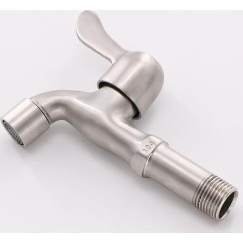 1 Pcs 304 Stainless Steel Extended Mesh Spout Balcony Mop Pool Faucet Washing Machine Faucet Bathroom Accessories