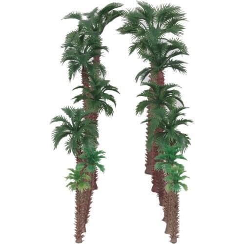 12 Model Palm Trees Railway Scenery Wargame Plastic Tree HO Scale