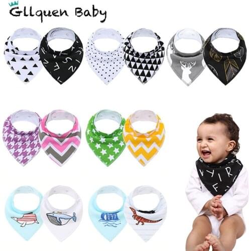 Baby Bandana Drool Bibs 2 Pack Super Soft Absorbent Cotton Organic Bib Set Baby Shower Gift Set for Teething and Drooling