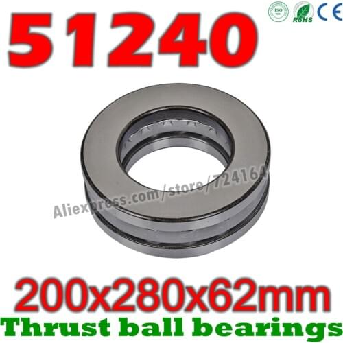 200x280x62 mm Thrust Ball Bearings 51240 Axial 51240M 8240 8240H Plane 200*280*62 High quality Steel or brass cage Wholesale