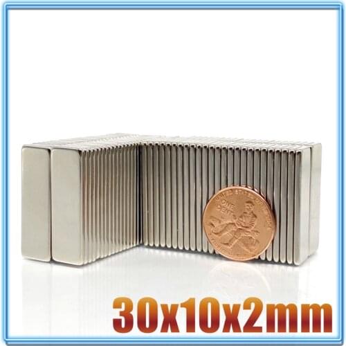 5/10/20PCS 30x10x2 mm N35 Super Strong Block Neodymium Magnets Rare Earth Magnet 30mm x 10mm x 2 mm sheet magnet 30*10*2 mm
