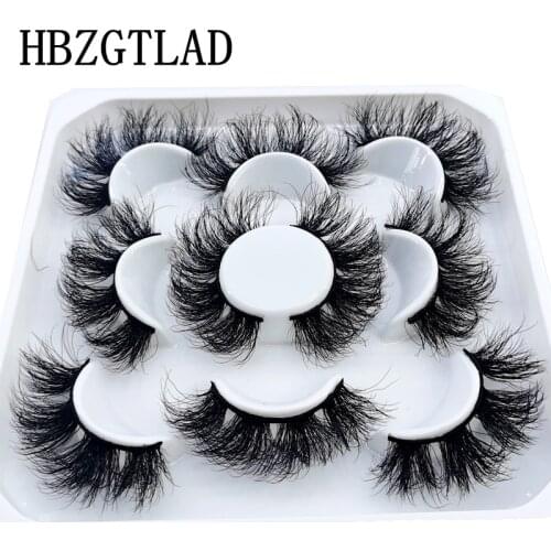 5 Pairs 10-25mm Natural Crisscross 3D Mink False Eyelashes Soft Fake Lashes Makeup Kit Wispy Fluffy Long Mink Eyelash Extension