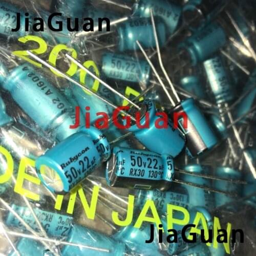 50PCS NEW RUBYCON RX30 50V22UF 8X11.5MM Electrolytic Capacitor rx30 22uF/50V 130 degrees 22UF 50V