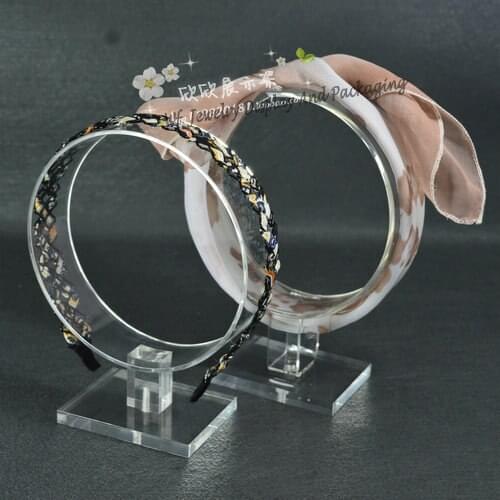 Wholesale 6pcs/lot Acrylic Round Headwear Display Rack Headband Showing Stand Hair Accessories Holder Jewelry Showcase 2 styles