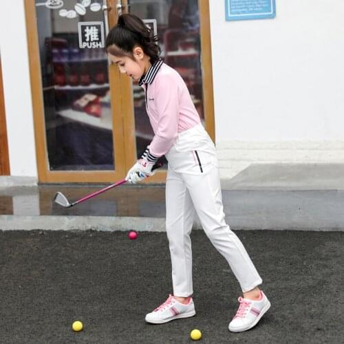 2020 Children Golf Pants Boys Girls Full Length Pants High Elastic Casual Trousers Teenagers Girls Golf Trousers D0857