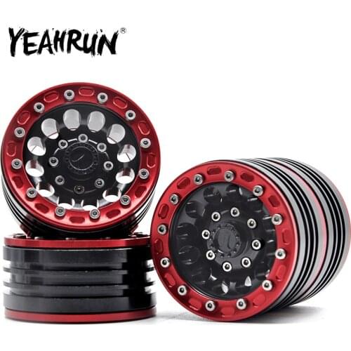 YEAHRUN 1.9inch Wheels Beadlock Alloy Metal Rims Wheel Aluminum Wheel Rims For RC 1:10 Truck Rock Crawler Car SCX-10 AX-10 CC01