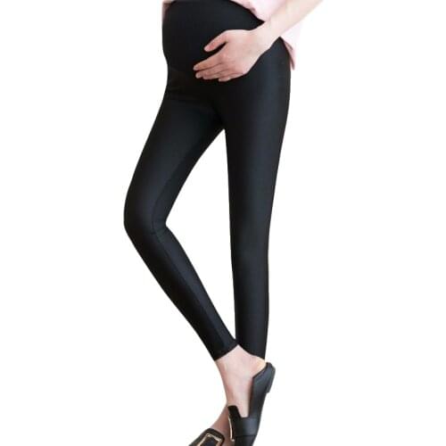 Maternity New Shine Leggings Pregnant Women Care Belly High Waist Slim Elastic Fitness Pencil Pants Push Up Skinny Leggings