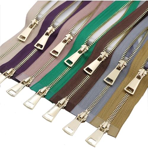 34 Colors 80/100/120CM Metal Zipper With Double Sliders Gold Teeth For Down Jacket Coat Clothing Decoration Accessories D769