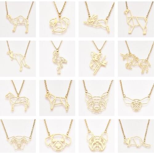 Stainless Steel Fashion Animals Hollow Pendant Necklace Tiger Rabbit Punk Necklaces For Men Women Jewelry Joyas de collar