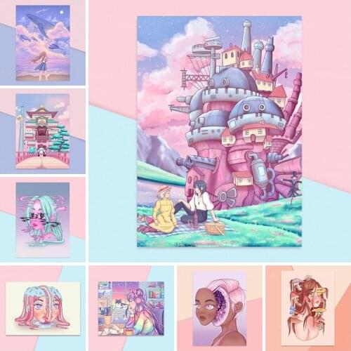Modular Canvas Painting Home Abstract Girl Dream Cartoon Decor Pictures Modern Printed Poster For Living Room Wall Art No Frame