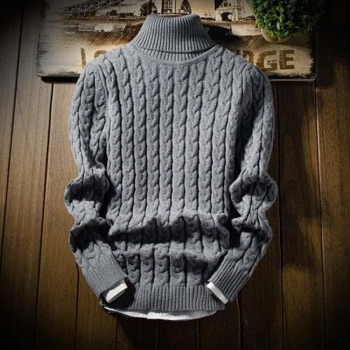 New Fashion Men 'S Turtleneck Sweater Thick Warm Male Winter Pullovers Man 'S Knitwear Slim Fit Brand Clothes