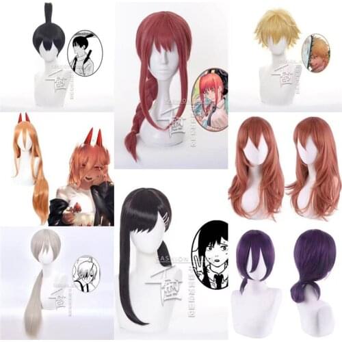 Anime Chainsaw Man Wig Makima Denji Brownish Hayakawa Hair Cosplay Wig Role Play Halloween Hair Synthetic