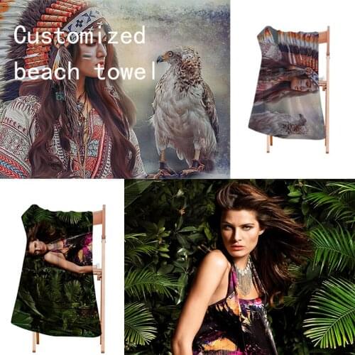 Customized Beach towel not fade Microfiber toalla de playa Travel outdoors Sports Swimming Camping Bath Yoga Mat Blanket custom