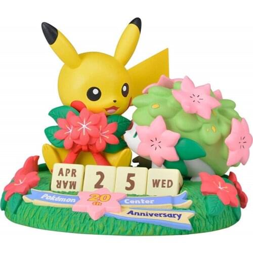 Pokemon Genuine 20th Anniversary Pikachu Shaymin Cute Action Figure Toys Chrismas Gifts