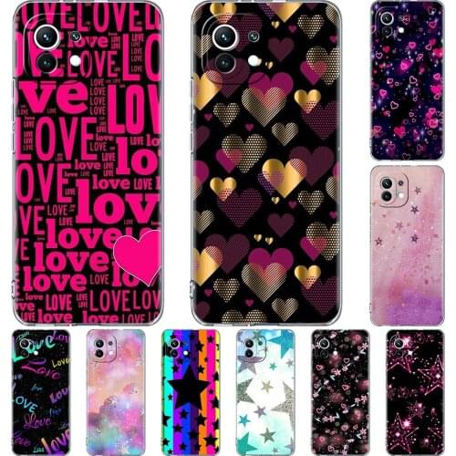 Clear Case for Xiaomi Mi Poco X3 NFC M3 11 10T Lite Phone Soft Cover Note 10 Pro 9T Transparent Celular Capa My Pink Heart