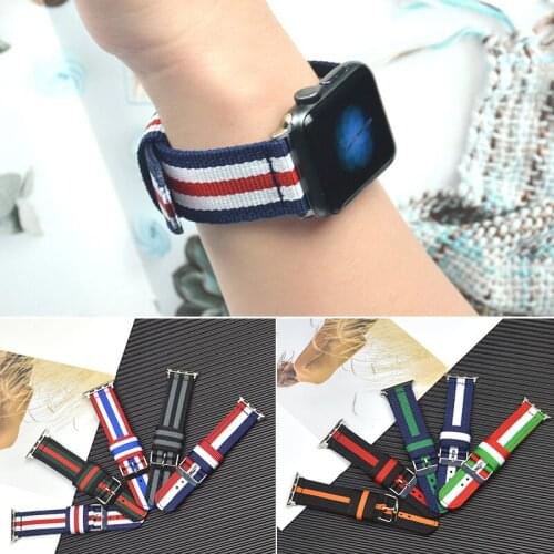Suitable for Apple watch Iwatch 12345 generation nylon flag stripe tide watch strap 38 / 40 / 42 / 44mm