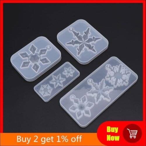 Silicone Mold Mirror DIY Snowflake Handmade Crafts Epoxy Resin Gifts Molds Silica Jewelry Making Pendant Crystal Necklace Decora