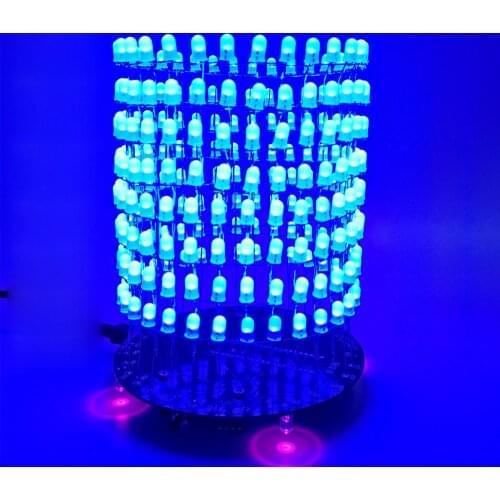 LED Light Cube Dream Light Vertical Circle Music Spectrum 8X32 Dot Matrix Electronic DIY Production Kit Parts