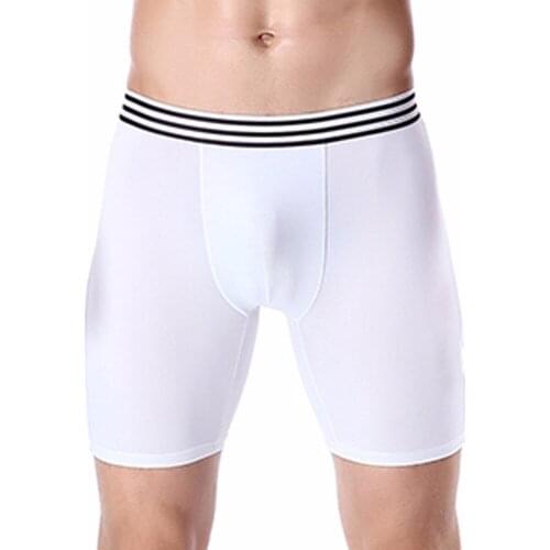 Trunks Sexy Underwear Mens Boxer Briefs Shorts Bulge Pouch Modal Shorts Boxers Long Underpants Natural Cotton High Quality