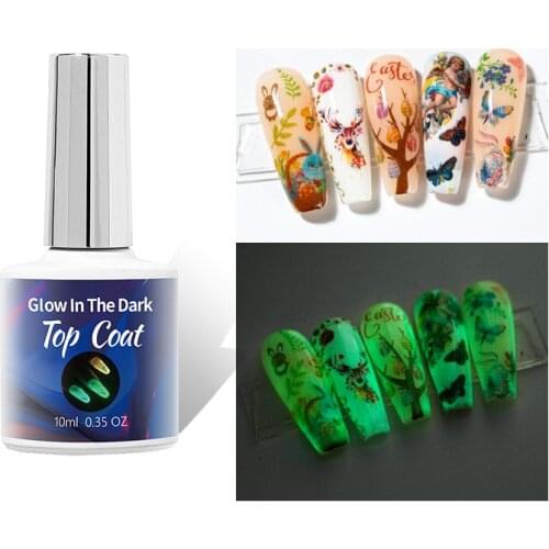 10ml/15 UV Gel Polish Luminous Top Coat Glow In the Dark Nail Art Top Coat Use With Nail Primer Base Coat LED Lamp Need