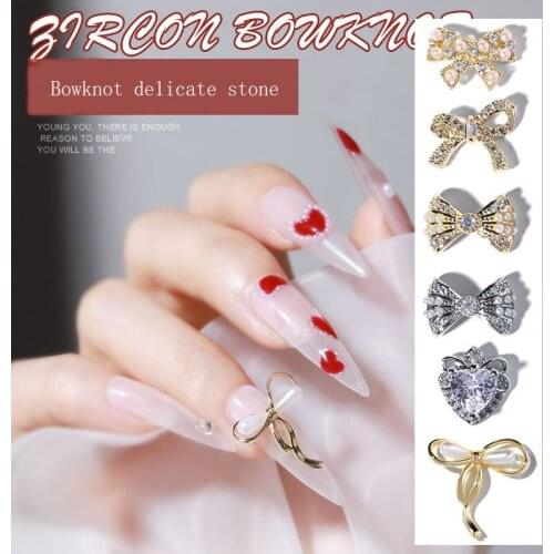 Swarovsky Nail Art Butterfly Ornament Flash Nails Zircon Rhinestone Nail Decoration Gemstones Butterfly Nail Alloy Bow Diamond