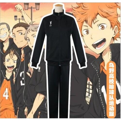 Haikyuu Cosplay Costume Karasuno Hinata Shoyo cos High School Volleyball Club Cosplay Uniform Sportswear Anime Top and Pants