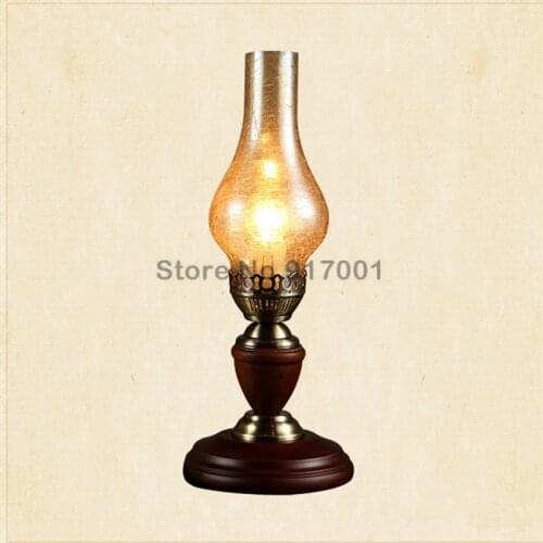 Vintage Wooden Dimmable Table Lamp LED Living Room Bedroom Childrens Room Eye Reading Energy-saving Decorative Lights