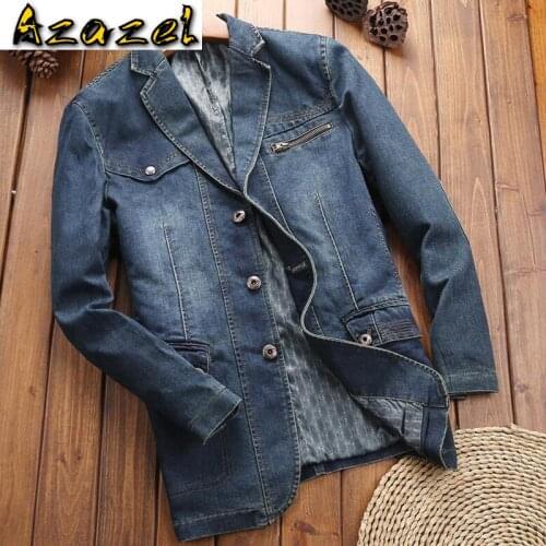 Vintage Style Men 's Jeans Jackets Brand Designer Spring Autumn Season Mens Denim Jacket and Coats Plus Size 3XL Outwear C2106