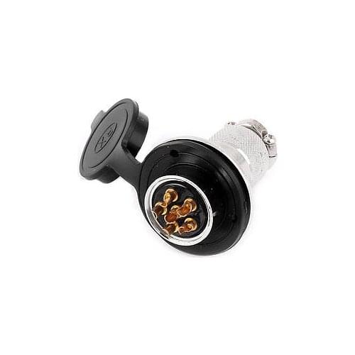 Screw Fixing 6 Pin 25mm Dia Round Head Circular Aviation Connector Adapter GX25-6