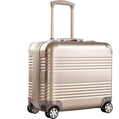 High-end Metal Briefcase Trolley Luggage 14 16 17 18 Inch Laptop Case Candy Color Notebook Bag Aluminium Magnesium Alloy Case