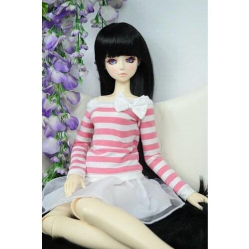 [wamami] 108# Pink & White Stripe Clothes/Dress 1/4 MSD DOD BJD Dollfie