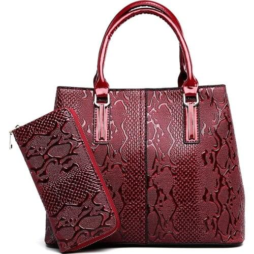 2019 New Fashion Women Shoulder Bags Silver Gold Black Handbag PU Leather Female Bags Snakeskin Large Tote Bag Ladies Hand Bags